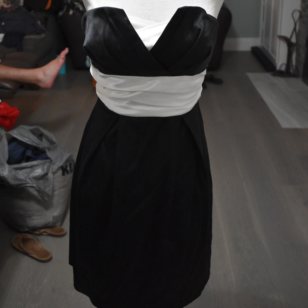 Trixxi Black & White Strapless Prom Dress